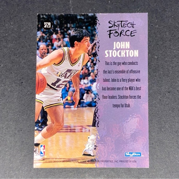 John Stockton Skytech Force Card - 1995 Skybox #SF29 - Picture 2 of 2